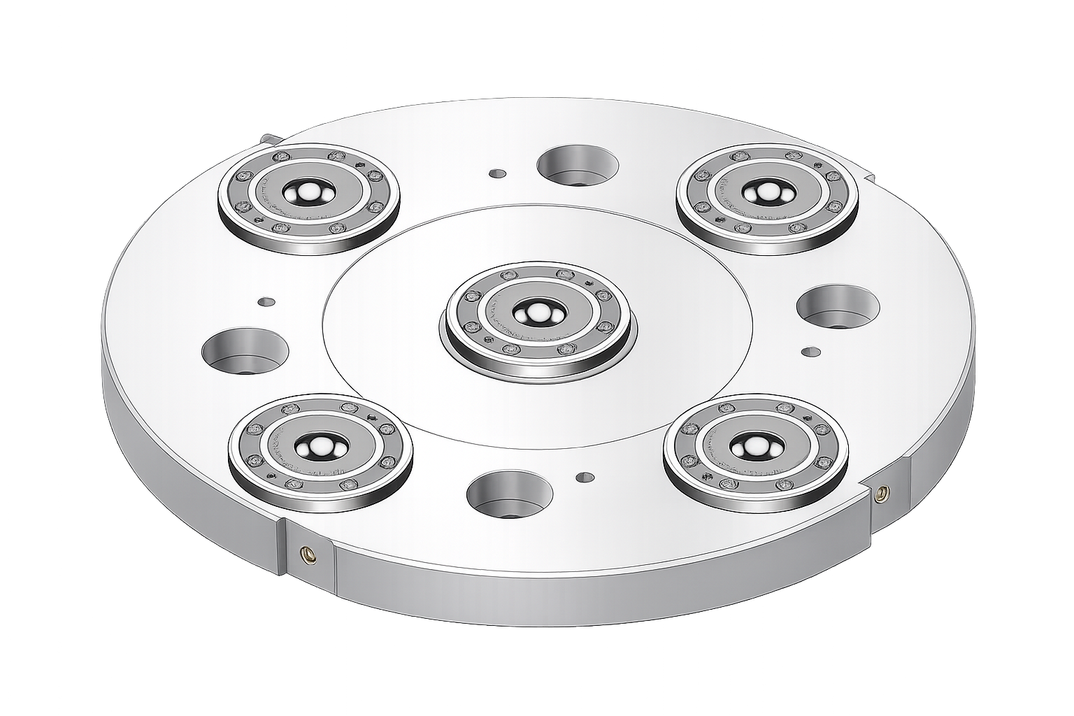 Five-Station Multi-Position Zero Point Clamping Base Plate with Pneumatic Actuation