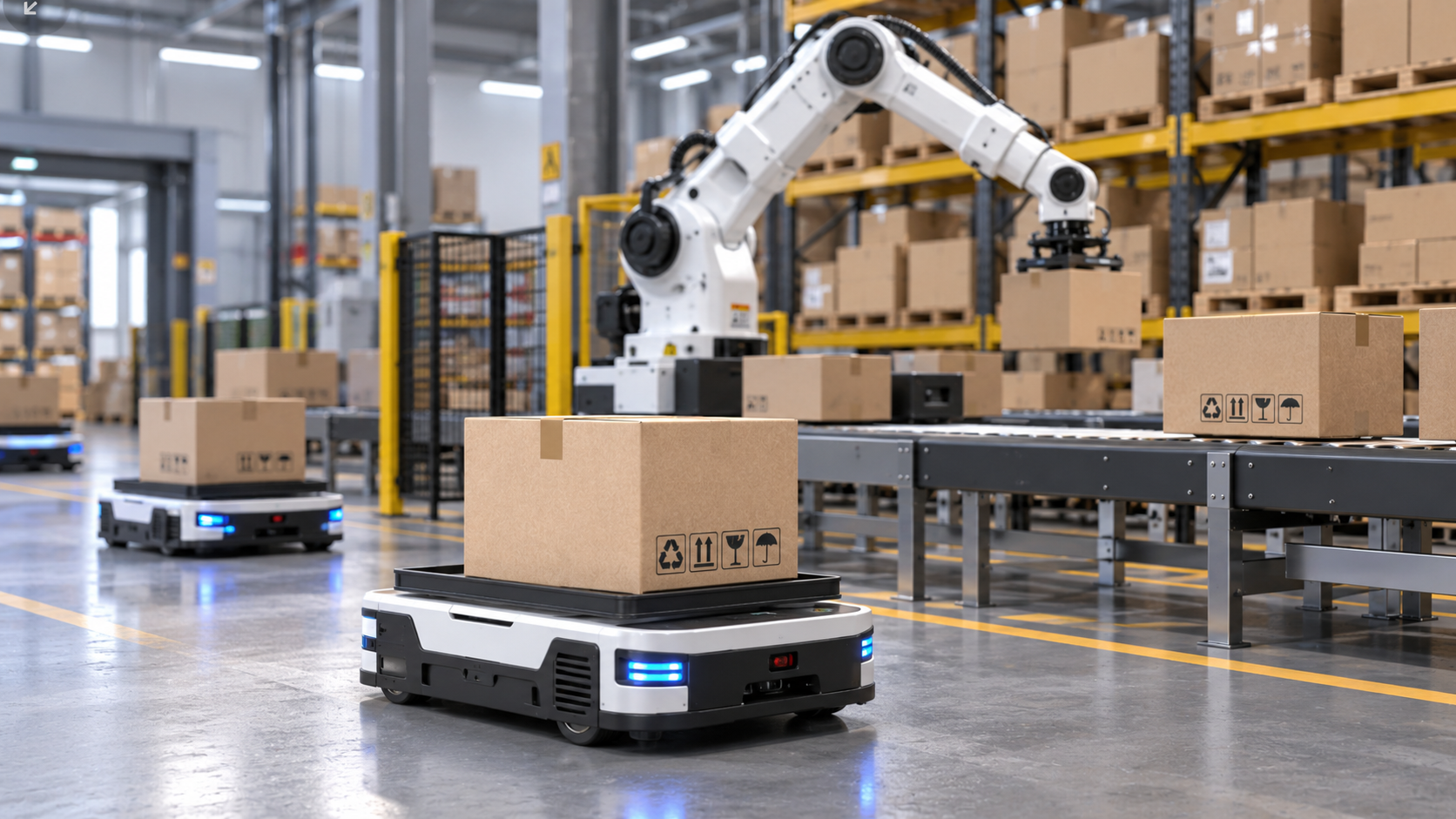 Logistics Robots And Robotic Arms for Automated Warehouse Operations