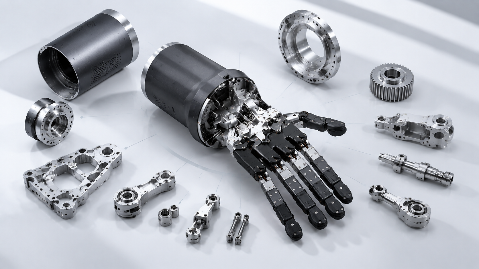 Robotic Dexterous Hand Assembly Featuring Precision Mechanical Components