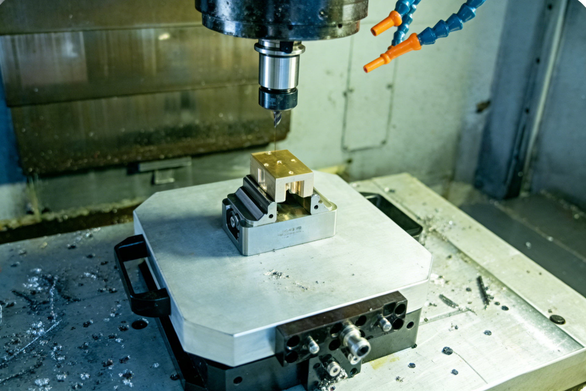 Self-Centering Vise With Zero-Point Positioning System for Quick Change