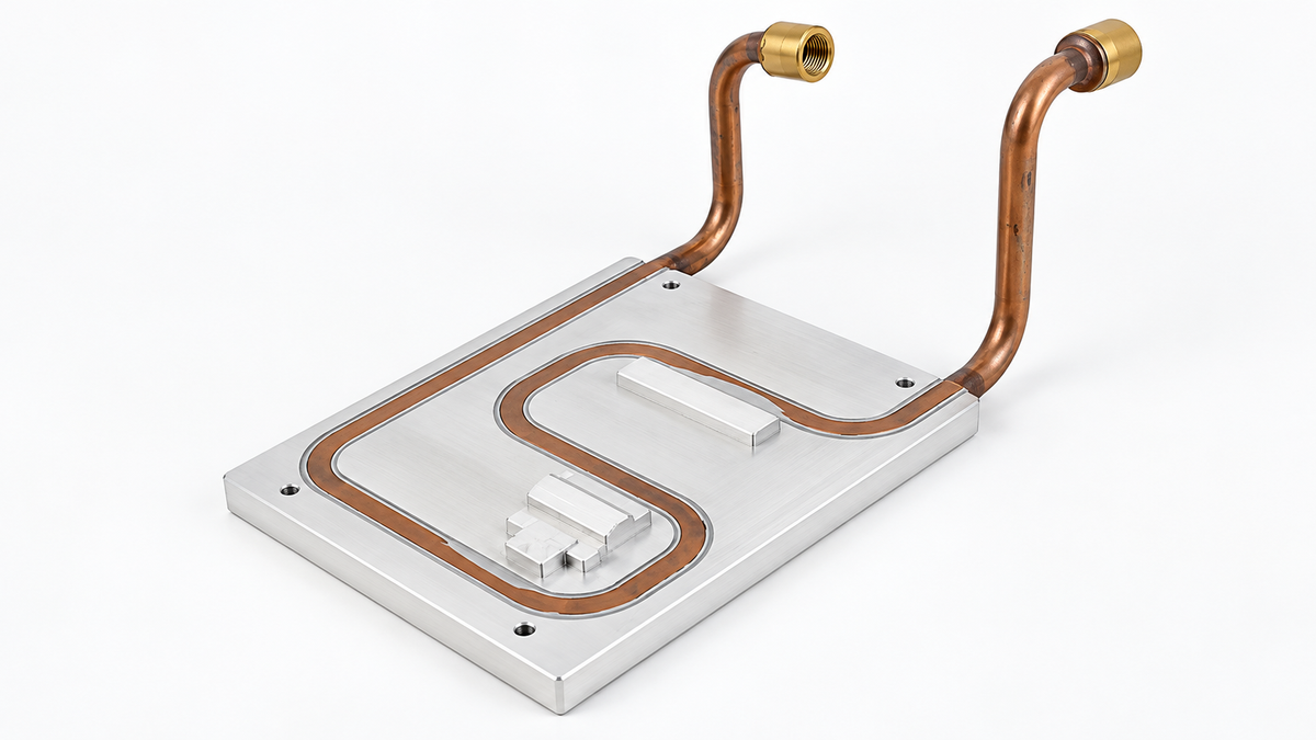 Water Cold Plate for Electrical Devices with High Efficiency Liquid Cooling